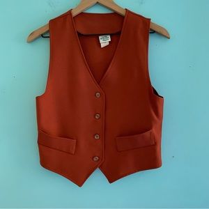 Lucky Britches Vintage Burnt Orange Button Up Vest S Menswear Deadstock Gothic